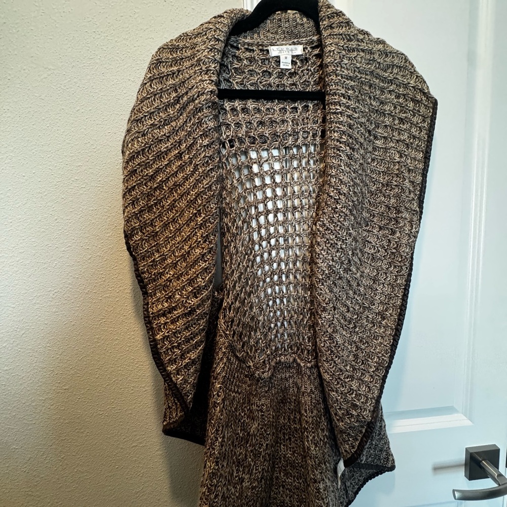Studio Brown Knit Women's Poncho
